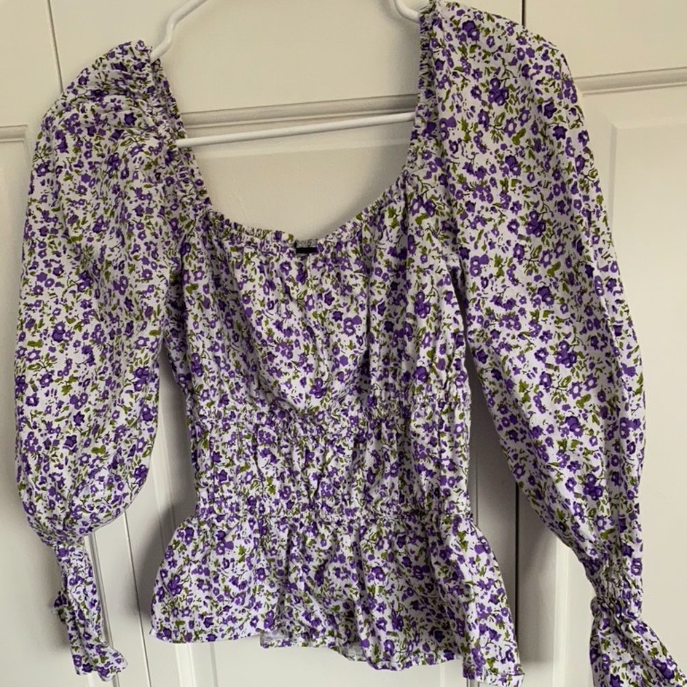 Cinched Floral Off The Shoulder Top